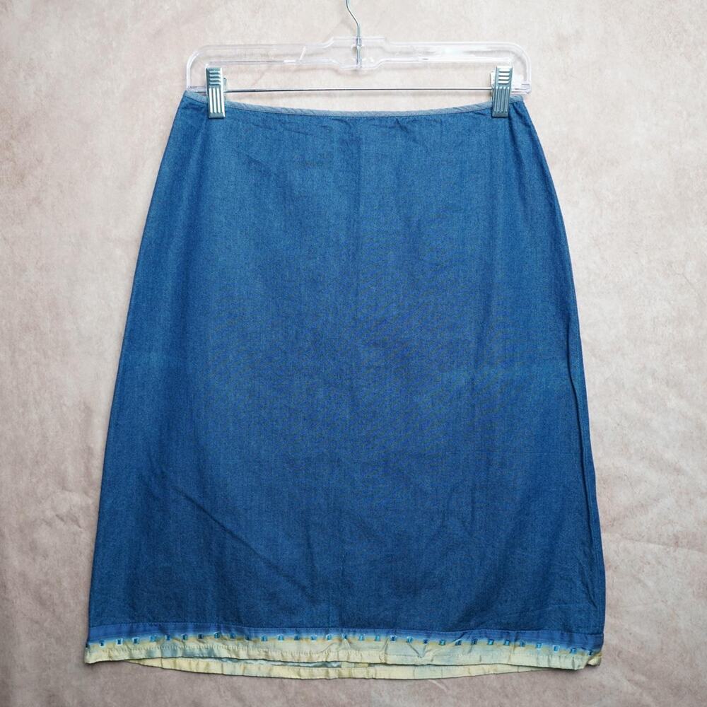 Sandra Paez Denim Knee Length Skirt Y2K Size 6